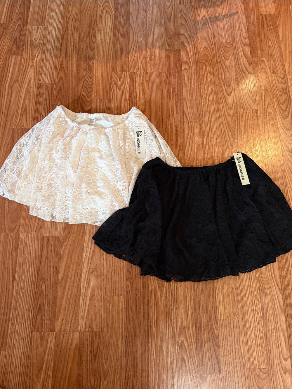 No Boundaries Lace Circle Skirts in Black & White